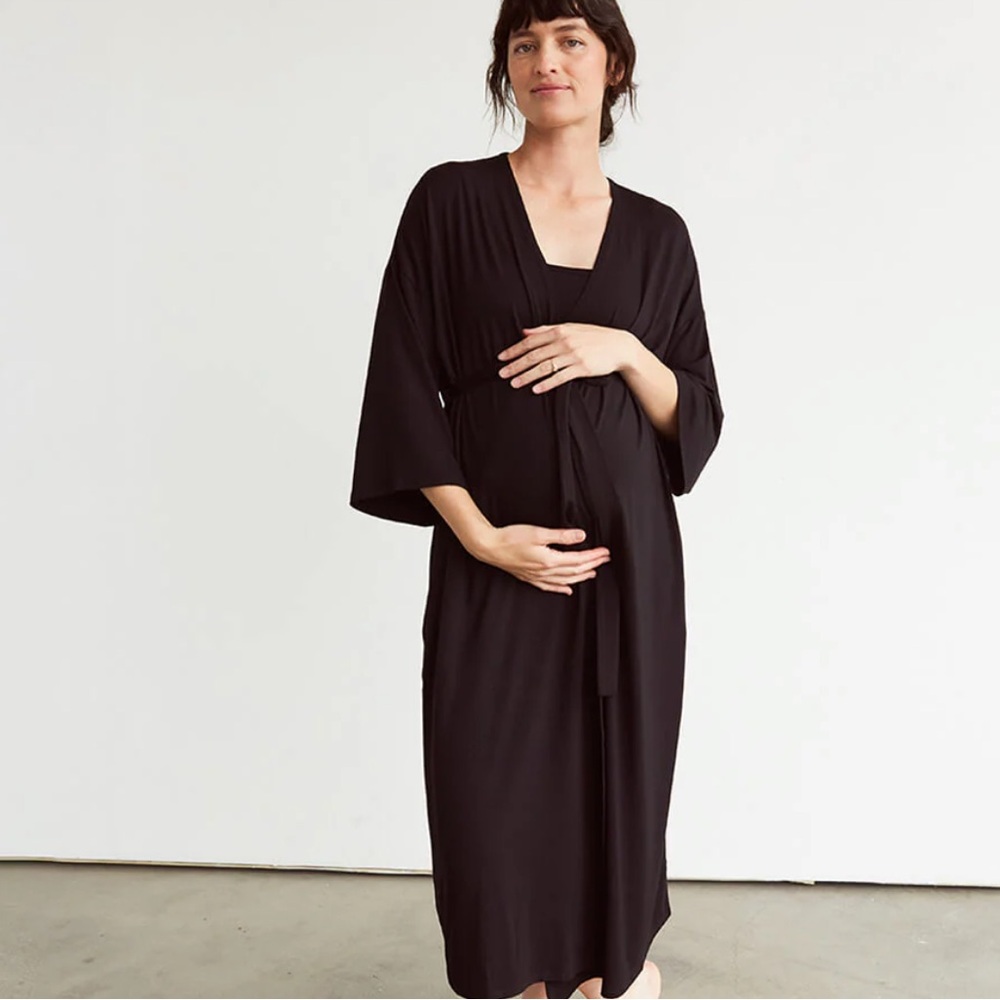 Storq Black Maternity Delivery and Postpartum Robe